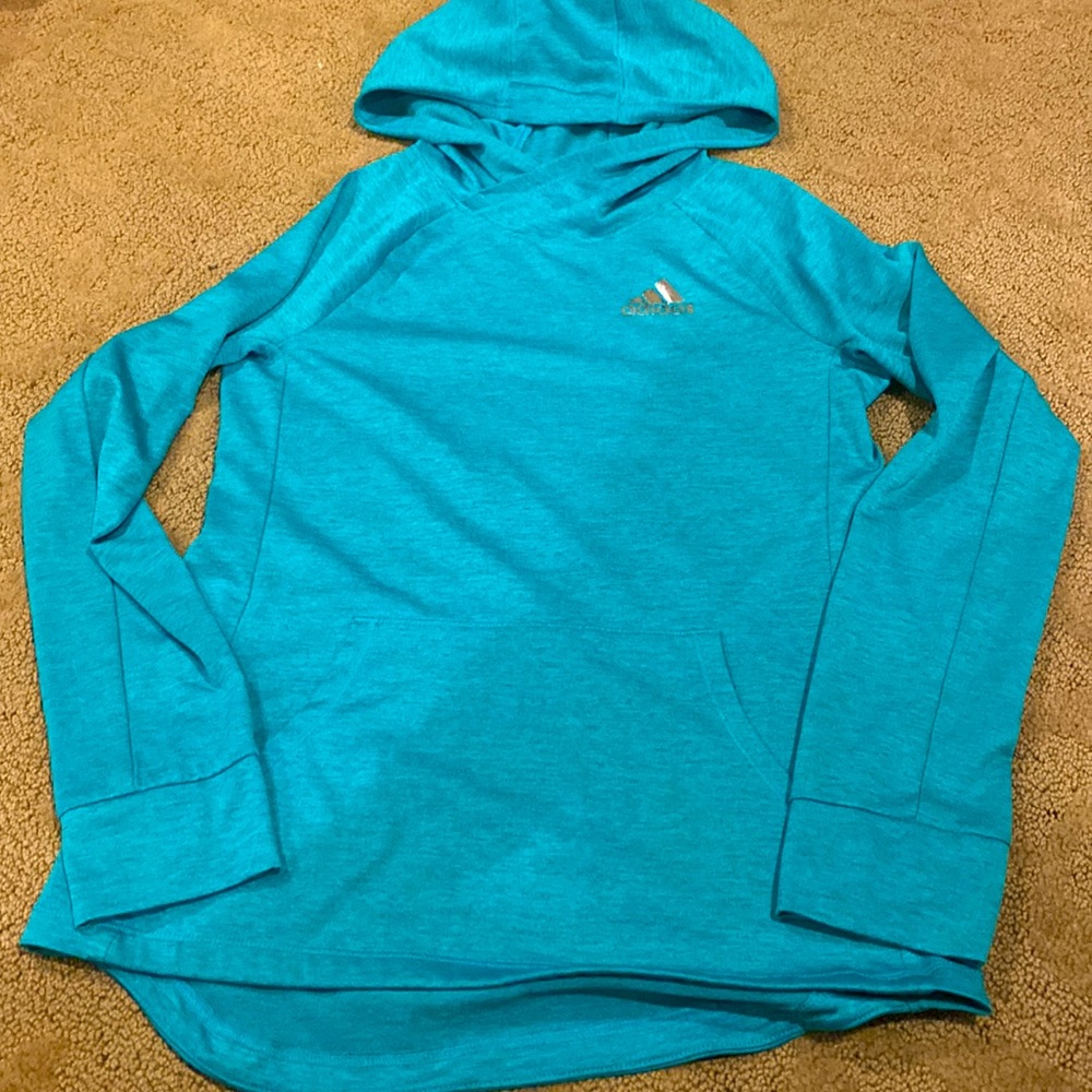 Adidas Girls YM athletic t shirt with hood
